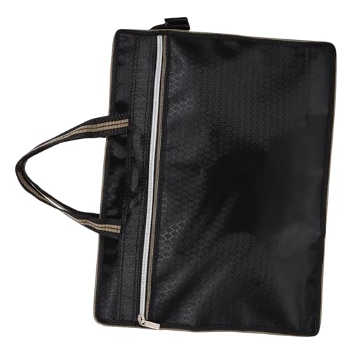 Angoily Aktenhalter Dokumententasche mit Reißverschluss Büro klein Fall Taschen farbig a4 Ordner aus Oxford-Stoff Tasche für Akte Oxford-Stoffmappen für Dokumente Aluminiumlegierung Black von Angoily