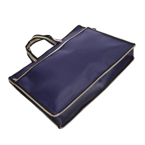 Angoily Aktenhalter Mann Tasche Unterlagen Datei Blau Beutel Aktenordner mit Reißverschluss Veranstalter von Bürorechnungen Büro-Canvas-Ordner Dokumente Organisator Aluminiumlegierung von Angoily