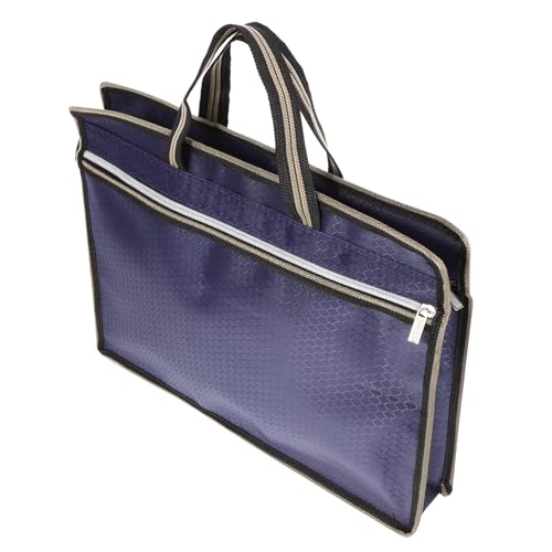 Angoily Aktenhalter schlank für Männer Taschen Reißverschlusstasche Beutel klein Dokumententasche aus Oxford-Stoff Dateiorganisator Büro-Canvas-Ordner Empfangsbehälter Aluminiumlegierung von Angoily