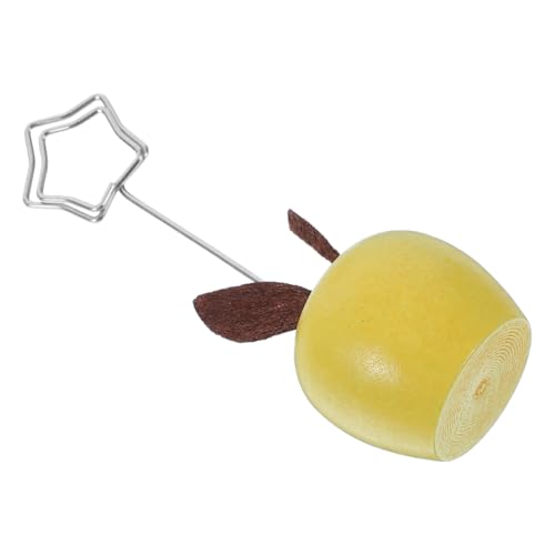 Angoily Apple Message Ordner büro dekoration Schreibtischschmuck Hochzeit Büroklammern süße Schreibtischdeko Beachten Sie Clip-Halter Ständer für Fotoclips notizpapierklemme Holz Yellow von Angoily