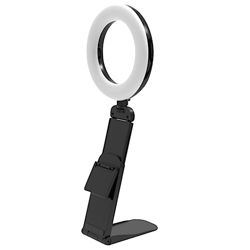 Angoily Faltbares LED Ringlicht mit Tragbares Selfie für Videokonferenzen Fotografie Live Streaming Dimmbare Helligkeit Kompatibel mit Smartphones Monitoren von Angoily