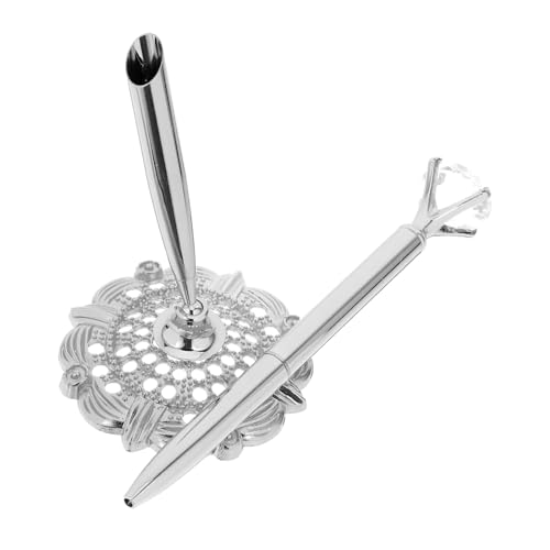 Angoily Gäste Signierstift Und Stift Ständer Metallballpoint Stift Tintenpence Rezeption Stift Für Hochzeit Gästebuchregistrierung Unterschriften Silber Angoily Gäste Signierstift Und Stift Ständer Metallballpoint Stift Tintenpence Rezeption Stift Für Hochzeit Gästebuchregistrierung Unterschriften Silber von Angoily