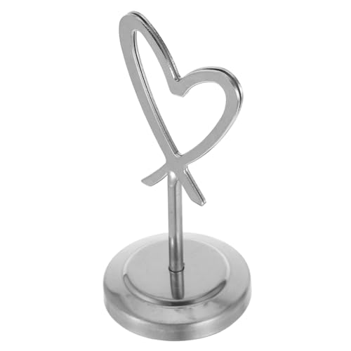 Angoily Heart Edelstahl Tischschild Halter Multifunktionalem Memo-clipständer Für Hochzeiten Partys Restaurant Notizkarte Halter von Angoily