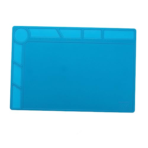 Angoily Hitzebeständige Silikon Reparaturmatte Elektronik Arbeitsstation Pad mit Rillen zur Teilelagerung Hochtemperaturbeständig Langlebig Praktisch für Techniker von Angoily