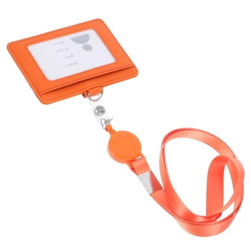 Angoily Karten halter mit Lanyard Lederbänder für Ausweise PU-Namensschild Vertikaler Ausweishalter aus Leder Ausweishalter aus Leder für Damen Ausweishülle aus Leder Orange Angoily Karten halter mit Lanyard Lederbänder für Ausweise PU-Namensschild Vertikaler Ausweishalter aus Leder Ausweishalter aus Leder für Damen Ausweishülle aus Leder Orange von Angoily