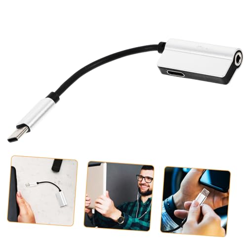 Angoily Kopfhöreradapter USB-Adapter Ohrstöpsel USB-Kabel USB-Ohrhörer Jack-Audio schnelllade Handy zubehör hochstihl kopfhörer Klinkenstecker gehörschutzstöpsel Audio-Adapter Silver von Angoily