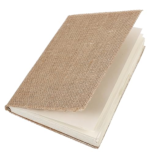 Angoily Leeres Notizbuch leere notizbücher leeres Tagebuch Kinderzeitschrift Tagebuch für Mädchen schreibutensilien schreibheft Notizbuch aus Rindsleder Notizblock für Studenten Stoff Weiß von Angoily