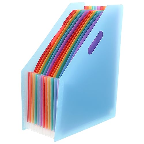 Angoily Ordner Organpaket Dateiordner erweitern a4 erweiterbarer ordner Dateiordner bin briefhalter aktenkoffer Akkordeondateiorganisator kleiner Akkordeon-Ordner-Organizer Plastik Blue von Angoily