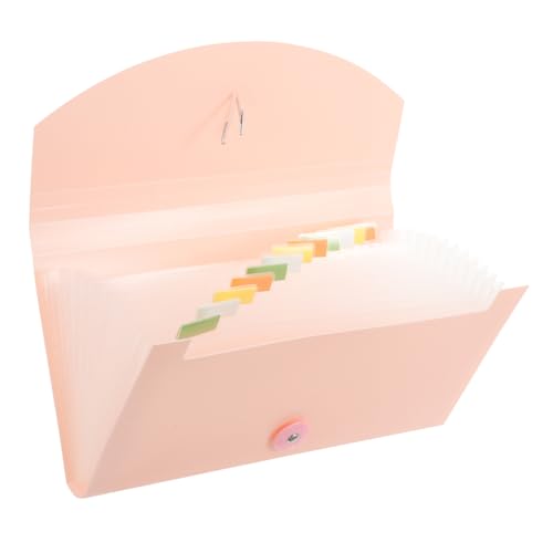 Angoily Ordner Organtasche Akkordeondateiorganisator Tragbare Quittungsmappe Veranstalter Quittungsorganisator Groß Geldbörsen Brieftasche Dokumentenordner Rosa Plastik von Angoily