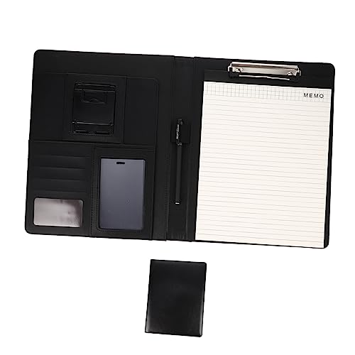 Angoily Ordner-reißverschlusstasche Geschäft Dateiorganisator Dokumentenmappen Schreibwaren Multi A4 Ordner Datei Zubehör Scrapbooking-karton Halter Für Bastelpapier Bürobedarf Pu Black von Angoily