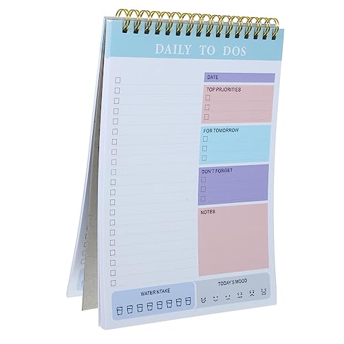 Angoily Planer Memo -notepad Notizbuch Zu Machen Täglich Stationärer Organizer Büro-notizblock Notizbücher Für Die Arbeit Notizbilder Wöchentlich Spiral- Seitenreiter Blue Papier von Angoily