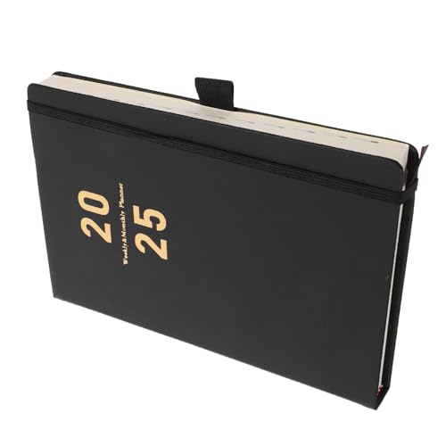 Angoily Planer Tägliches Notizbuch Terminnotizbuch Akademisch To-do-listen-notizblöcke Woche Wöchentlich Kalenderbuch Tasche Notizblock Büro Einfach Voll Zeitplan-notizbuch Groß Black Haut von Angoily