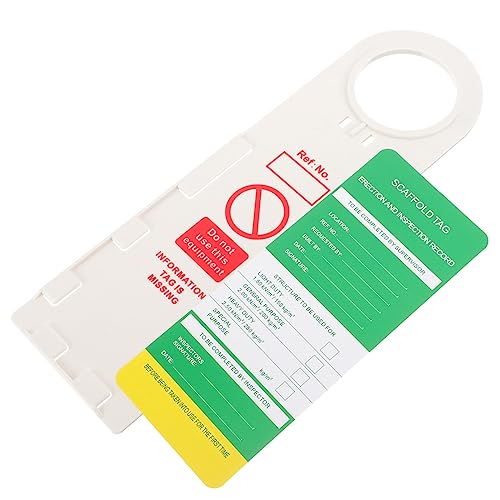 Angoily Puppenbrille Gerüst-Statushalter Und Etiketten-Set Kunststoff-Warnung Gerüst-Tag-Halter Arbeitssicherheit Warnschild Hinweisschild Aufforderungskarte Für Die Baustelle Gerüst von Angoily