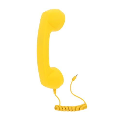 Angoily Retro -Mikrofon Telefonhörer Retro-Handy Kunststoff-Hörer Vintage-Mobilteil Handy Hörer kabelgebundenes Mobilteil Abs Gelb von Angoily