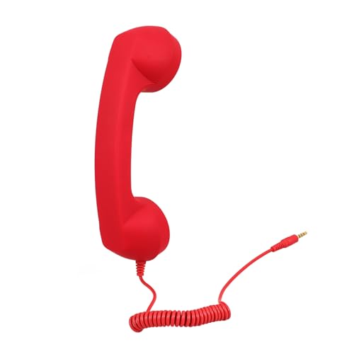 Angoily Retro -mikrofon Handy Hörer Kabelgebundenes Mobilteil Retro-handy Universeller Telefonhörer Vintage-mobilteil Kunststoff-hörer Abs Rot von Angoily
