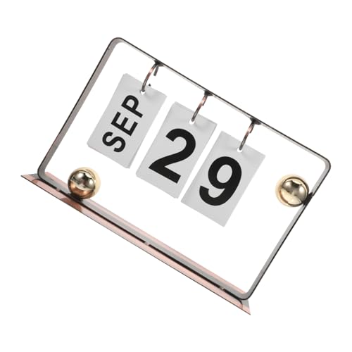 Angoily Rustikaler Tischkalender Mit Metallringen Für Das Büro, Klappkalender Für Die Tägliche Terminplanung, Wiederverwendbarer Tischkalender Mit Ständer von Angoily