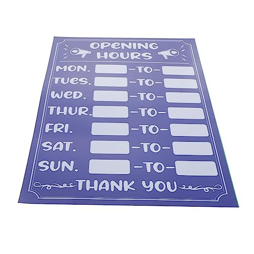 Angoily Sonnenschutz- Und Anti-fading-schilder Geschäftsstundenzeichen Offen Auswechselbare Buchstabentafeln Vinyl Veränderbar Schreibbar Reflektierend Aufkleber Bürozeitenschild Pvc Blue von Angoily