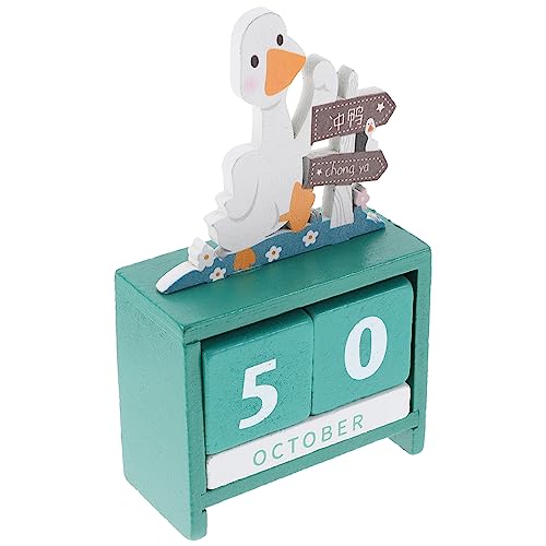 Angoily Stehkalender Für Den Täglichen Gebrauch Desktop-kalender Büro Fänger Schreibtisch Wochenkalender Monatlich Led Cartoon-blockkalender Stehender Kalender Haushaltskalender Green Holz von Angoily