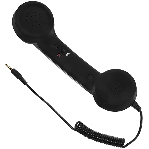 Angoily Telefonhörer Zelle Retro-Mobilteil für Handys Retro-Vintage-Mikrofon tablet pc tabletttisch Kopfhörer praktisch Handy-Empfänger mit einstellbarem Ton klassisches Mobilteil Black von Angoily