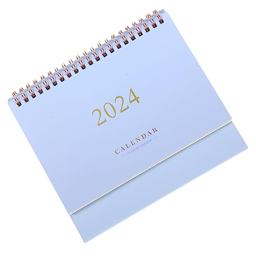 Angoily Tischkalender 2024 Mini-tischkalender Desktop-standkalender Bürokalender Intelligenter Kalender Kalenderplaner Stehkalender Für Den Täglichen Gebrauch Kalender Süß Violett Papier von Angoily