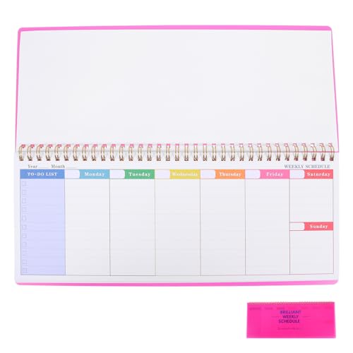 Angoily Wochenplaner Unterrichtsplaner Kalenderplaner Budget Woche der trocken abwischbaren Tafel tagesplanung Tagesplaner wöchentlicher Organisator Wochenkalenderblock abreißen Eisen Rosa von Angoily