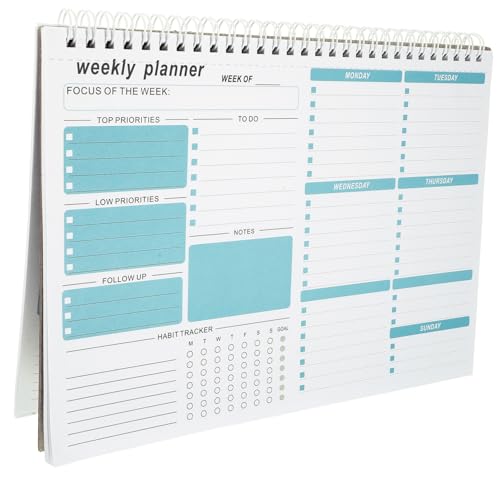 Angoily Wochenplaner-notizblock Notizbilder Täglich Notizbuch Arbeitsheft Klebrig Wöchentlich Notizbücher Memoboard Tagesplaner Notizblock Datum Notizblock Planer Für Die Woche Papier von Angoily