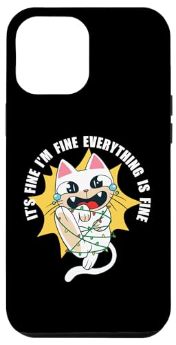 Cat I'm Fine It's Fine Everything Is Fine Weihnachtsbeleuchtung Hülle für iPhone 12 Pro Max von Angry Cat I'm Fine It's Fine Everything Is Fine