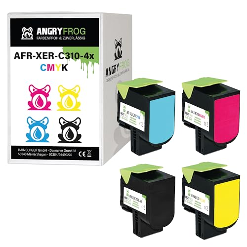 Angry Frog 4X Toner Kompatibel C310 CMYK für Xerox C 310 C 315 Series von Angry Frog