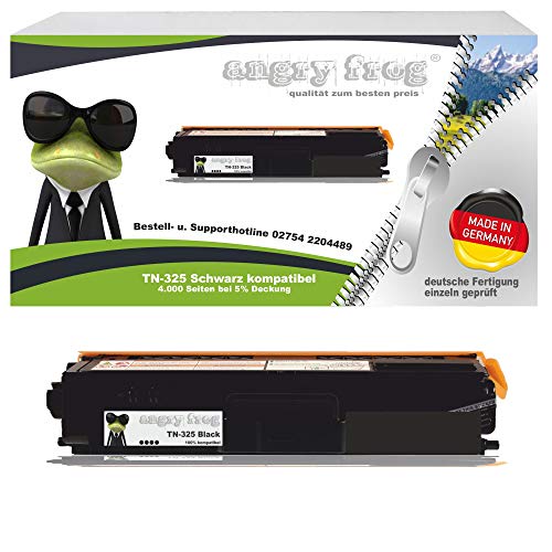 Black Toner made in Germany ersetzt BROTHER TN325 BK - für BROTHER DCP 9055 CDN, DCP 9270 CDN, HL 4140 CN, HL 4150 CDN, HL 4570 CDW, HL 4570 CDWT, MFC 9460 CDN, MFC 9465 CDN, BROTHER MFC 9970 CDW von Angry Frog