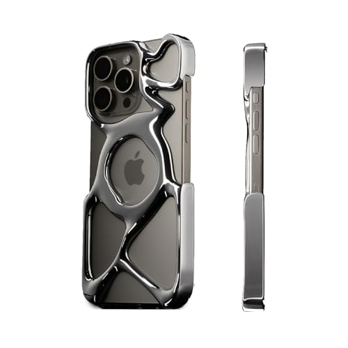 Angry miao Leere Handyhülle für iPhone 15 Pro (nur Hülle), kompatibel mit Magsafe, 22 g leicht, Wärmeableitung, reichlich Schutz, Silber von Angry miao