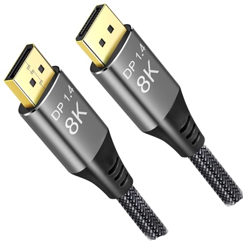 Angusplay DisplayPort 1.4 Kabel 10m UHD Highspeed 32,4 Gbit/s unterstützt 4K@144Hz, 8K@60Hz, HBR3, HDR kompatibel mit RTX3080/3090, Monitor, Grafikkarte usw. (OD: 8,0 mm) von Angusplay