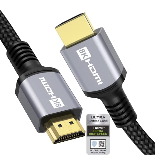 Anhuicco HDMI 2.1 Kabel 4K 8K HDR Zertifiziert 4meter 48Gbps 8K 10K 60Hz 4K 144Hz 2K 240Hz ALLM VRR FreeSync Dolby ARC eARC HDR10+ HDCP 2.3 Unterstützt PS5 Xbox Soundbar Real 8K Fire TV von Anhuicco