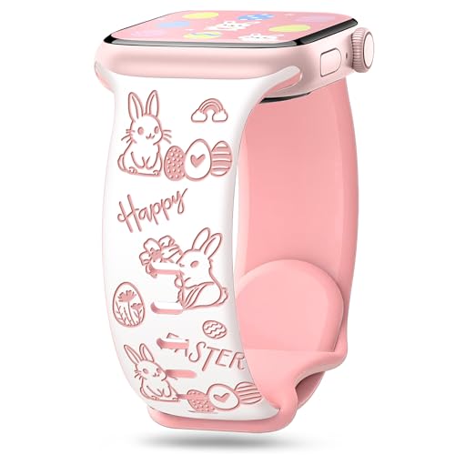 Aniaboho Kompatibel mit Urlaub Apple Watch 10 Armband 44mm 46mm 45mm 42mm 49mm, Niedlich Ostern Damen Silikon iWatch Armband für Ostern Apple Watch Ultra 2 1 SE 10 9 8 7 6 5 4 3 2 Armband,Weiße & Rosa Aniaboho Kompatibel mit Urlaub Apple Watch 10 Armband 44mm 46mm 45mm 42mm 49mm, Niedlich Ostern Damen Silikon iWatch Armband für Ostern Apple Watch Ultra 2 1 SE 10 9 8 7 6 5 4 3 2 Armband,Weiße & Rosa von Aniaboho