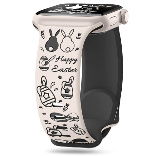 Aniaboho Kompatibel mit Urlaub Apple Watch 10 Armband 44mm 46mm 45mm 42mm 49mm,Niedlich Ostern Damen Silikon iWatch Armband für Apple Watch Ultra 2 1 SE 10 9 8 7 6 5 4 3 2 Armband,Polarstern & Schwarz Aniaboho Kompatibel mit Urlaub Apple Watch 10 Armband 44mm 46mm 45mm 42mm 49mm,Niedlich Ostern Damen Silikon iWatch Armband für Apple Watch Ultra 2 1 SE 10 9 8 7 6 5 4 3 2 Armband,Polarstern & Schwarz von Aniaboho
