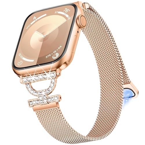 Aniaboho Metall Armband Kompatibel mit Apple Watch Armband 45mm 44mm 49mm 42mm,Edelstahl Diamanten D-förmige Kompatibel mit Apple Watch Ultra 2 1 10 SE 9 8 7 6 5 4(RoséGold) Aniaboho Metall Armband Kompatibel mit Apple Watch Armband 45mm 44mm 49mm 42mm,Edelstahl Diamanten D-förmige Kompatibel mit Apple Watch Ultra 2 1 10 SE 9 8 7 6 5 4(RoséGold) von Aniaboho