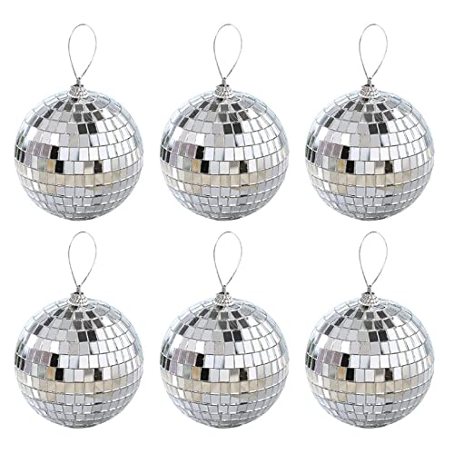 12 Stück Discokugel Deko Disco Ball 4 Cm - Disco Kugel Silber Spiegelkugel Zum Aufhängen, Discokugeln Für Weihnachtsbaum Hochzeit Home Party Geburtstagsfeier Dekoration von Anicy