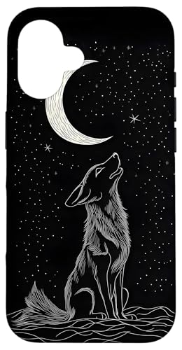 Coyote heult auf Mond Hülle für iPhone 16 Coyote heult auf Mond Hülle für iPhone 16 von Animal Designs by Dennex
