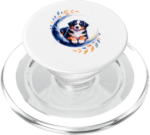 Crescent Moon Bernese Mountain Dog Berner PopSockets PopGrip für MagSafe von Animal Dog Lover Gifts