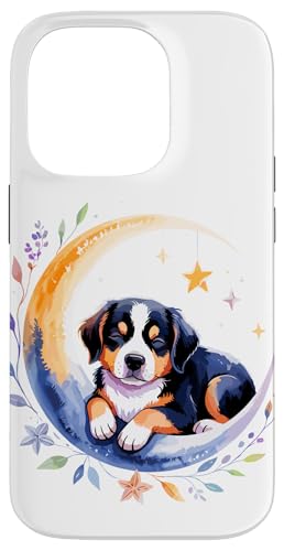 Crescent Moon Entlebucher Mountain Dog Hülle für iPhone 14 Pro von Animal Dog Lover Gifts