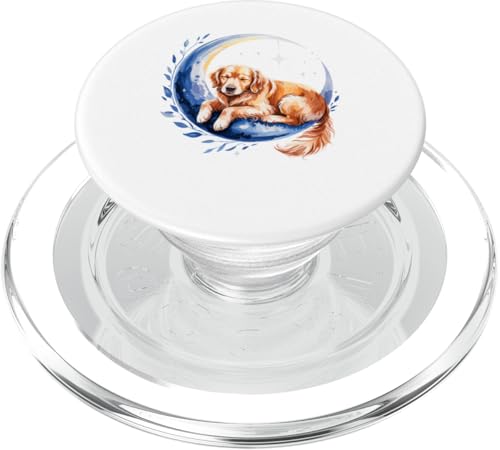Crescent Moon Golden Retriever GR Dog Goldie PopSockets PopGrip für MagSafe von Animal Dog Lover Gifts