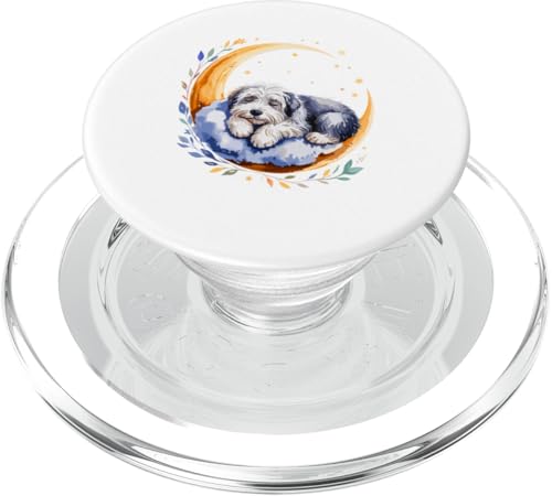 Crescent Moon Old English Sheepdog PopSockets PopGrip für MagSafe von Animal Dog Lover Gifts