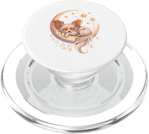 Crescent Moon Papillon Dog Continental Toy Spaniel PopSockets PopGrip für MagSafe von Animal Dog Lover Gifts