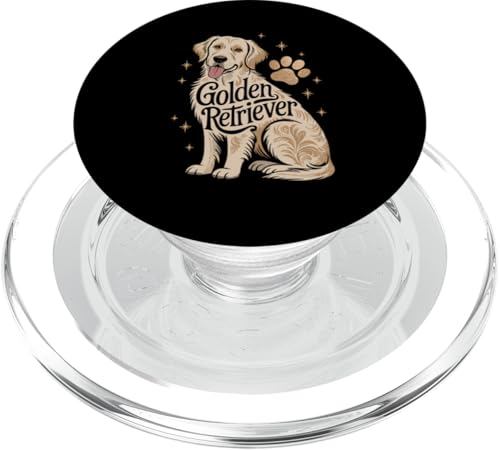 Floral Whimsical Golden Retriever GR Dog Goldie PopSockets PopGrip für MagSafe von Animal Dog Lover Gifts