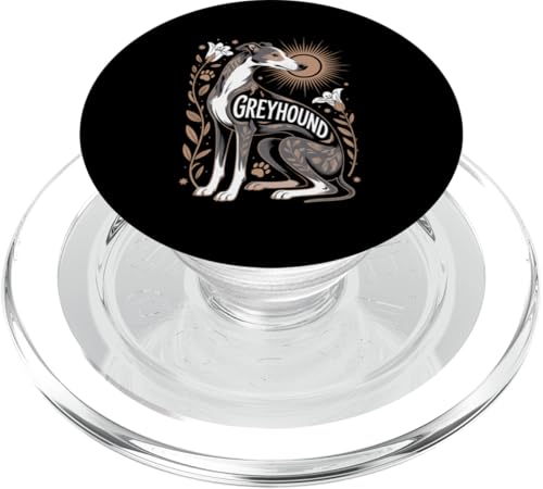 Floral Whimsical Greyhound English Sighthound PopSockets PopGrip für MagSafe von Animal Dog Lover Gifts