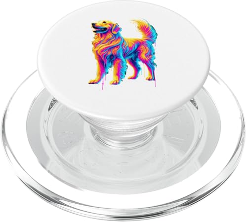 Paint Art Golden Retriever GR Dog Goldie PopSockets PopGrip für MagSafe von Animal Dog Lover Gifts
