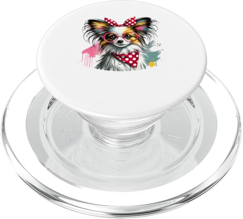 Paint Art Papillon Dog Continental Toy Spaniel Painter PopSockets PopGrip für MagSafe von Animal Dog Lover Gifts