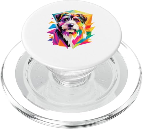 Polygonal Abstract Art Pyrenean Shepherd PopSockets PopGrip für MagSafe von Animal Dog Lover Gifts