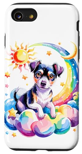 Rainbow Clouds Rat Terrier Hülle für iPhone SE (2020) / 7 / 8 von Animal Dog Lover Gifts