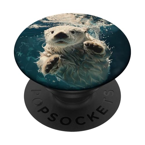 Bezaubernder schwimmender Seeotter PopSockets Klebender PopGrip Bezaubernder schwimmender Seeotter PopSockets Klebender PopGrip von Animal Lover Otter Accessories