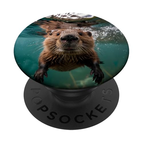 Lustiger süßer Seeotter Schwimmen PopSockets Klebender PopGrip Lustiger süßer Seeotter Schwimmen PopSockets Klebender PopGrip von Animal Lover Otter Accessories